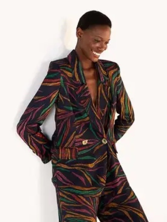 FARM Rio Jackets & Blazers - FARM Rio Shinny Blazer with Multicolor Leaf Print M